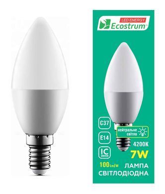 Лампа світлодіодна Ecostrum C37 7W Е14 4200K (74717)