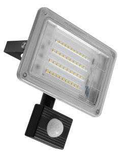 Прожектор Farutti Slim 30W 2400 lum 6500K сірий з датчиком руху (72664)